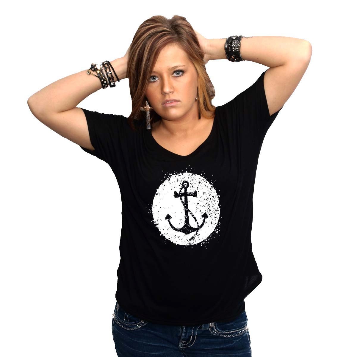 White Anchor Bella Flowy Simple T-shirt