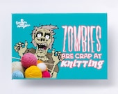 New Design Zombies are Crap at Knitting 2 by 3 inch Fridge Magnet