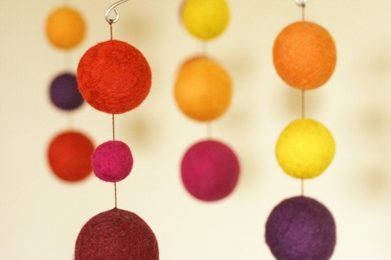 Sunday - Eco Friendly - Natural - Felted Wool - Baby Mobile
