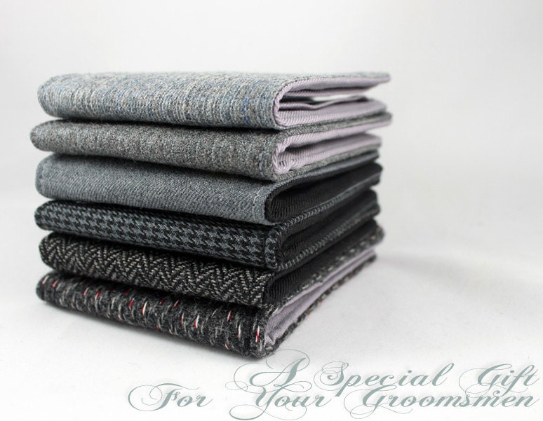 Wedding Package 6 Men's Wool Wallets for your Groomsmen