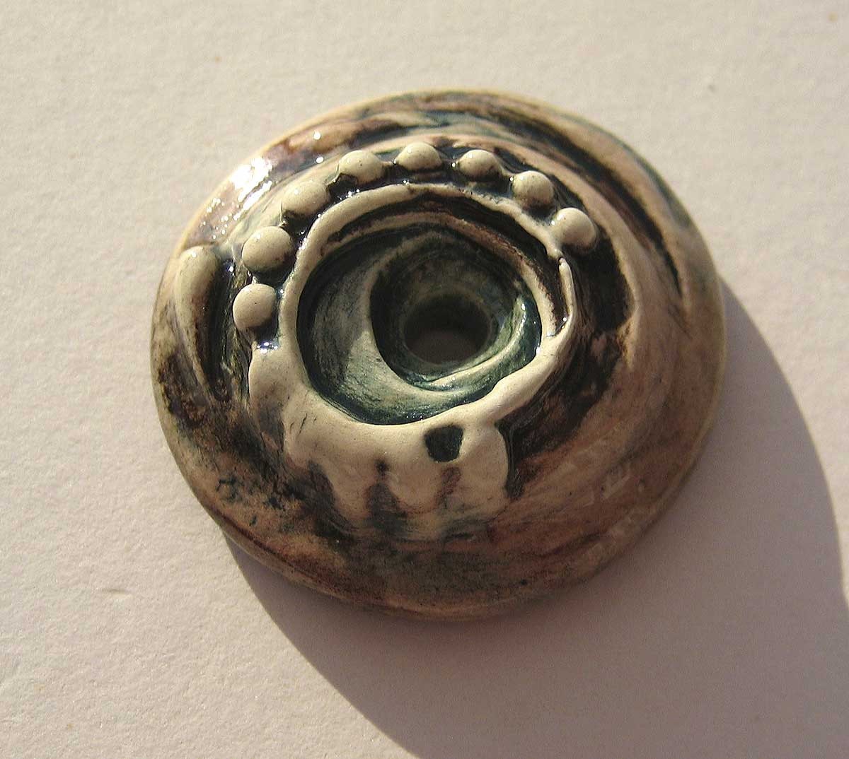 Handmade Ceramic Bead Large Rustic Style