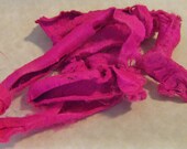 Mulberry Silk Carrier Rods handpainted Fuschia