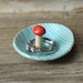 Wood Grain Pottery Tray with Red Mushroom - Faux Bois
