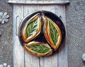 3 Leaf Black Ice Ceramic Clay Pendant