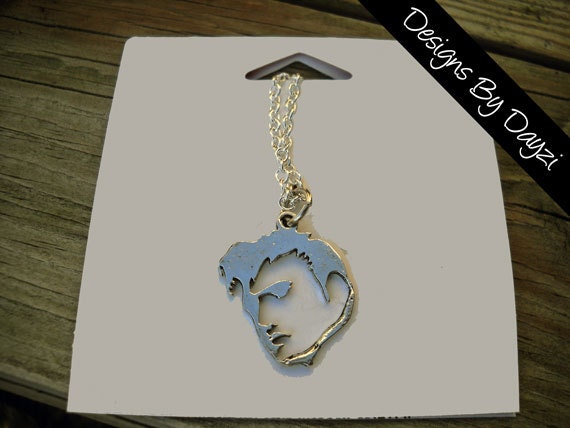 Elvis Presley Rockabilly Silver Silhouette Necklace