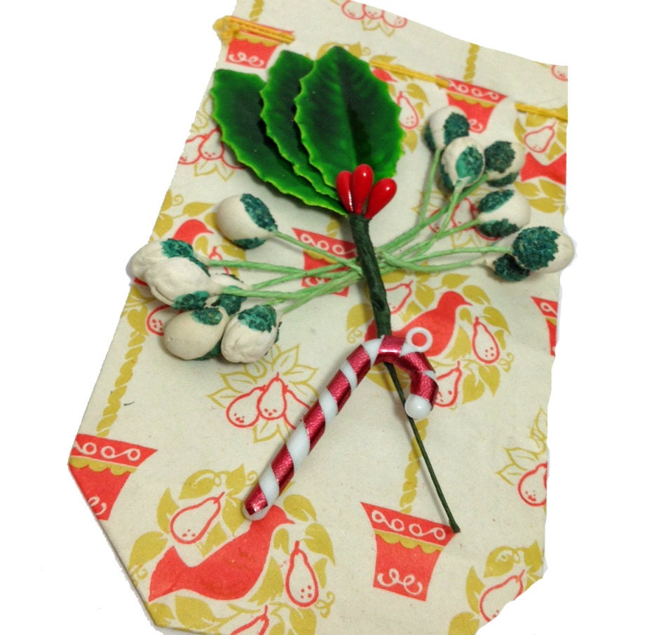 VINTAGE CHRISTMAS MILLINERY 1950s Tiny Tie-Ons