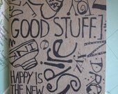 ON A HAPPY NOTE notebook sketchbook planner journal