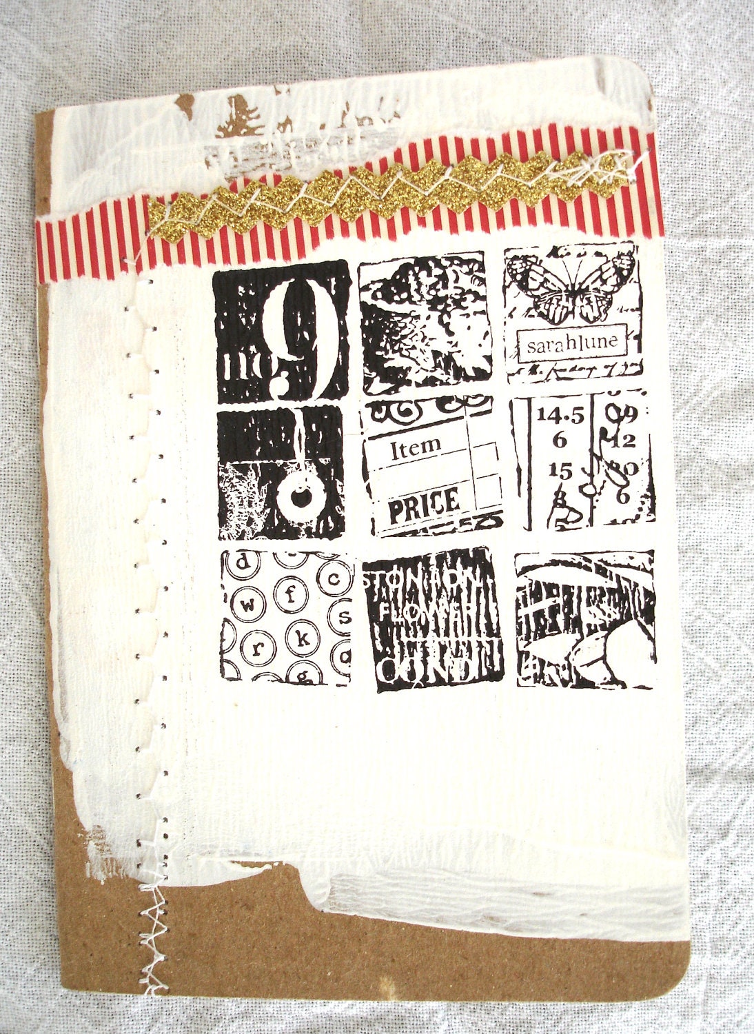 Collaged with glitterness notebook sketchbook planner journal