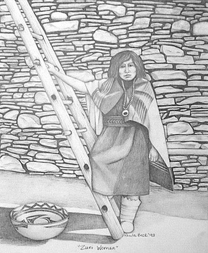 Zuni Woman art print Paula Beck
