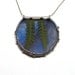Two little Ferns on Blue Glass Necklace - Jewelry Inspired by Nature