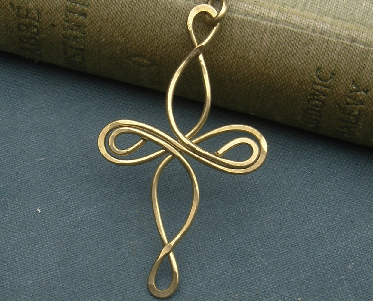 Celtic Cross Brass Pendant - Infinity Loops Cross Necklace - Celtic Knot Jewelry- Confirmation Gift, First Communion