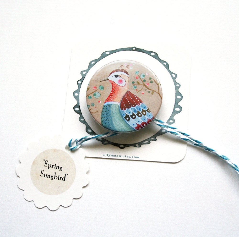 Spring Songbird (Pinback Button)