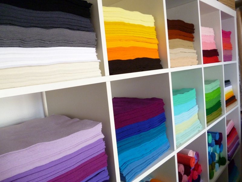 10 x 12" squares of Premium Wool Blend Felt you choose from 45 colours of felt