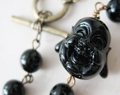 Happy Buddha Bead Bracelet - Black Beadwork - Buddhism