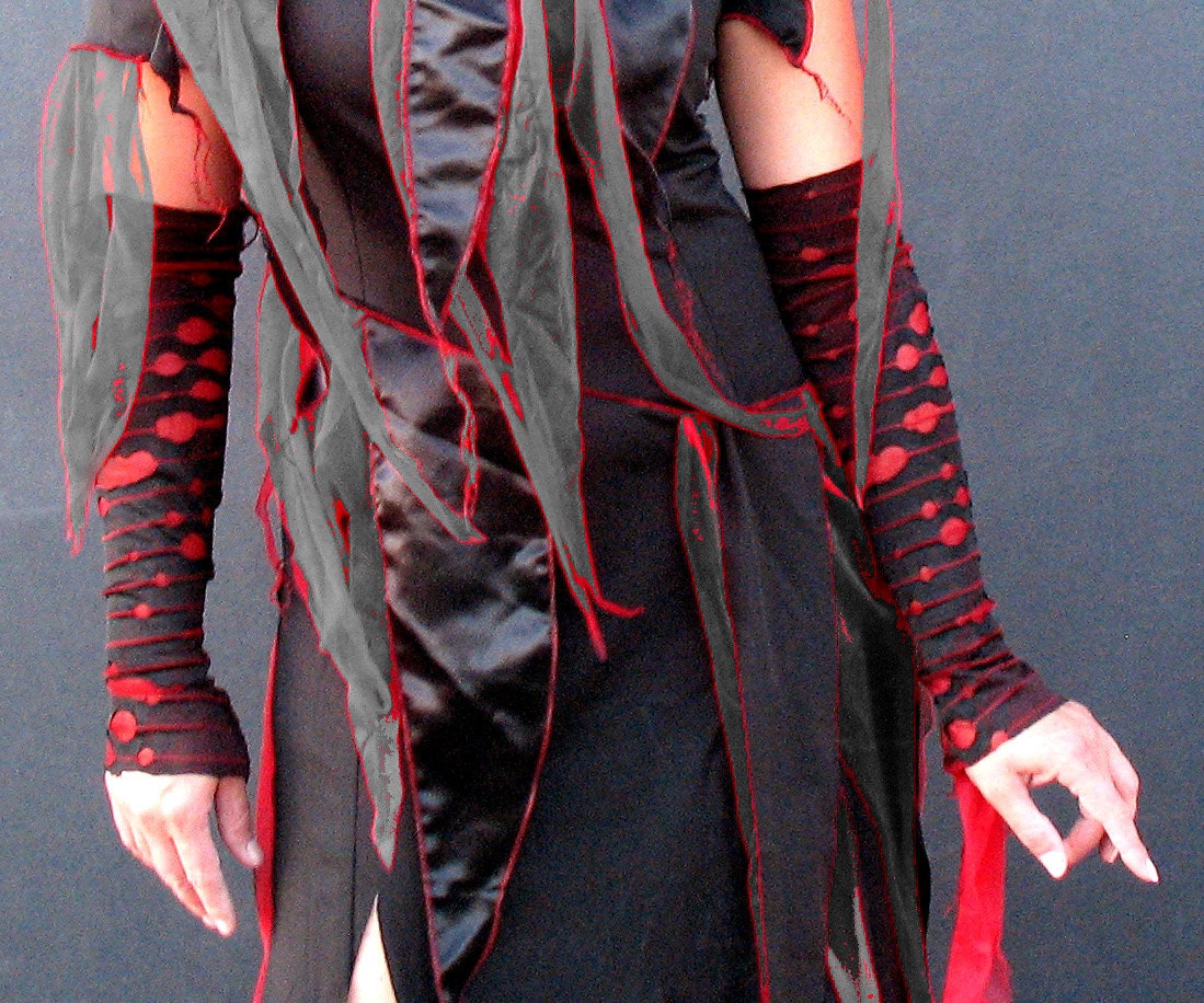 Custom Mens or XL XXL Bloody  Zombie Sleeves Plus size Goth Gauntlet zombie costume -  halloween costume adult accessory zombie arm warmers