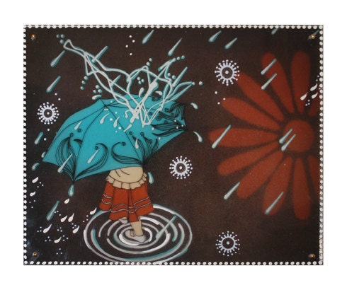 Oregon Weather Is Not For Sissies, 8"x10"- Mounted Print of My Original Painting, Ready To Hang, Great Size For a Gift