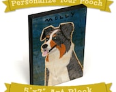 Personalize Your Pooch - Dog Art Block -  5 in x 7 in - Dog Decor Thank You Gift for Pet Sitter - Dog Walker Gift or Veterinarian Gift