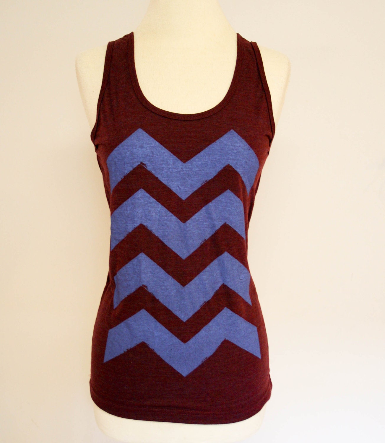 Cranberry and Cobalt Chevron Tank Top