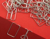 big fancy paperclips / bright silver / 100 pieces . paper clip . hearts 1" size . large . NEW ITEM
