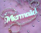 Radiant Acrylic and Pearls Mermaid Necklace