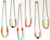 Colorful Chunky Bead Strand Necklace