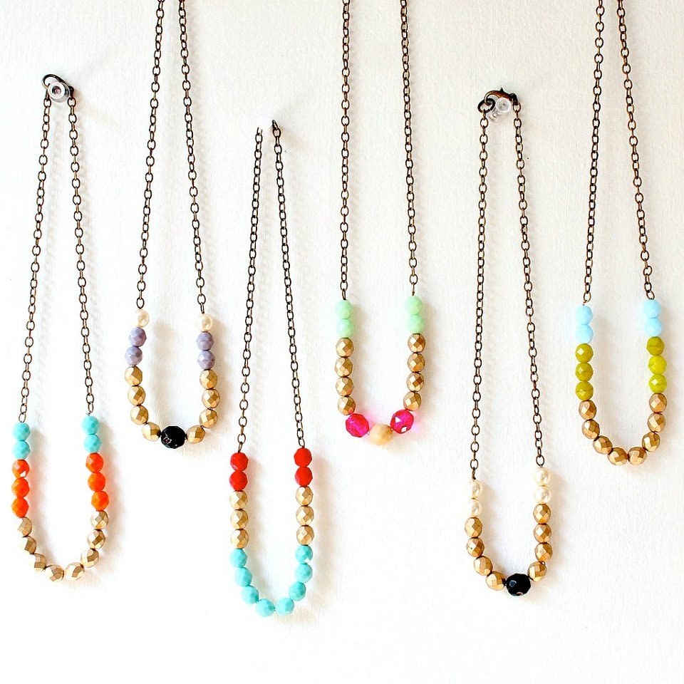 Colorful Chunky Bead Necklace-Choose One- NOW in SIlver too