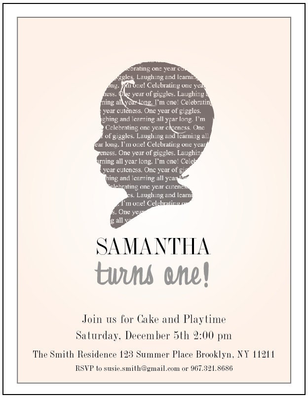 Print Your Own Birthday Invitation - Newsprint Baby Silhouette