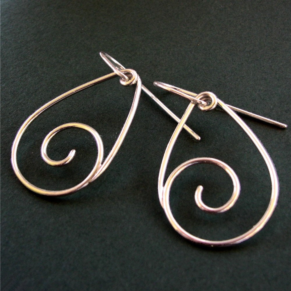 Sterling Silver Dangling Back Spiral Earrings