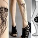 new: XXL sexy Jellyfish tattoo tights / stockings / full length / pantyhose / nylons Ultra PALE