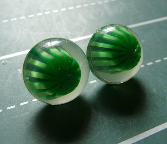 green jello earrings - vintage plastic