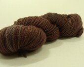SALE Hand Dyed Merino Superwash Aran Weight Rich Reddish Mocha Semi Solid