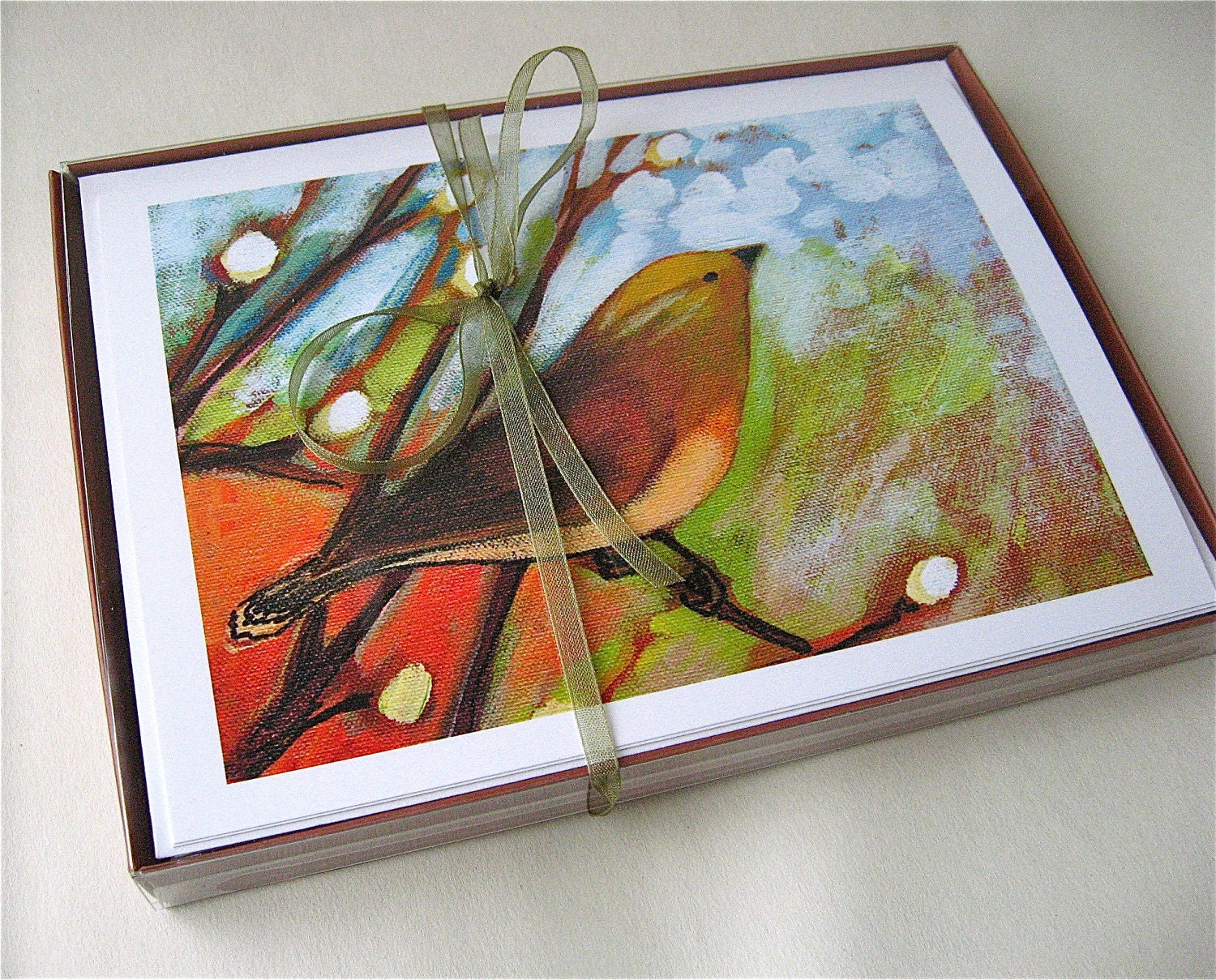 Whimsical Birds Set 2 - 6 Blank Note Cards by Jenlo