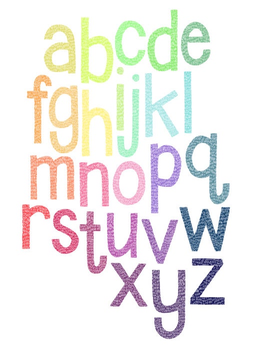 The Happy Alphabet - Rainbow Light 8 x 10