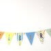Boy Happy Birthday Fabric Flag Banner Garland, Blue Green Orange