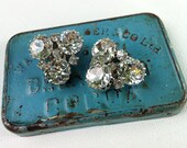 Rhinestone Earrings - Old Hollywood - Clip On  - Made in Austria - Weddings and Bridal