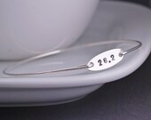 Marathon Bracelet, Marathon Jewelry, Sterling Silver 26.2 Bangle Bracelet, Simple Athletic Jewelry