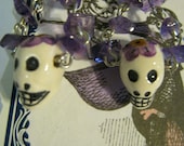 Amethyst Skull Earrings