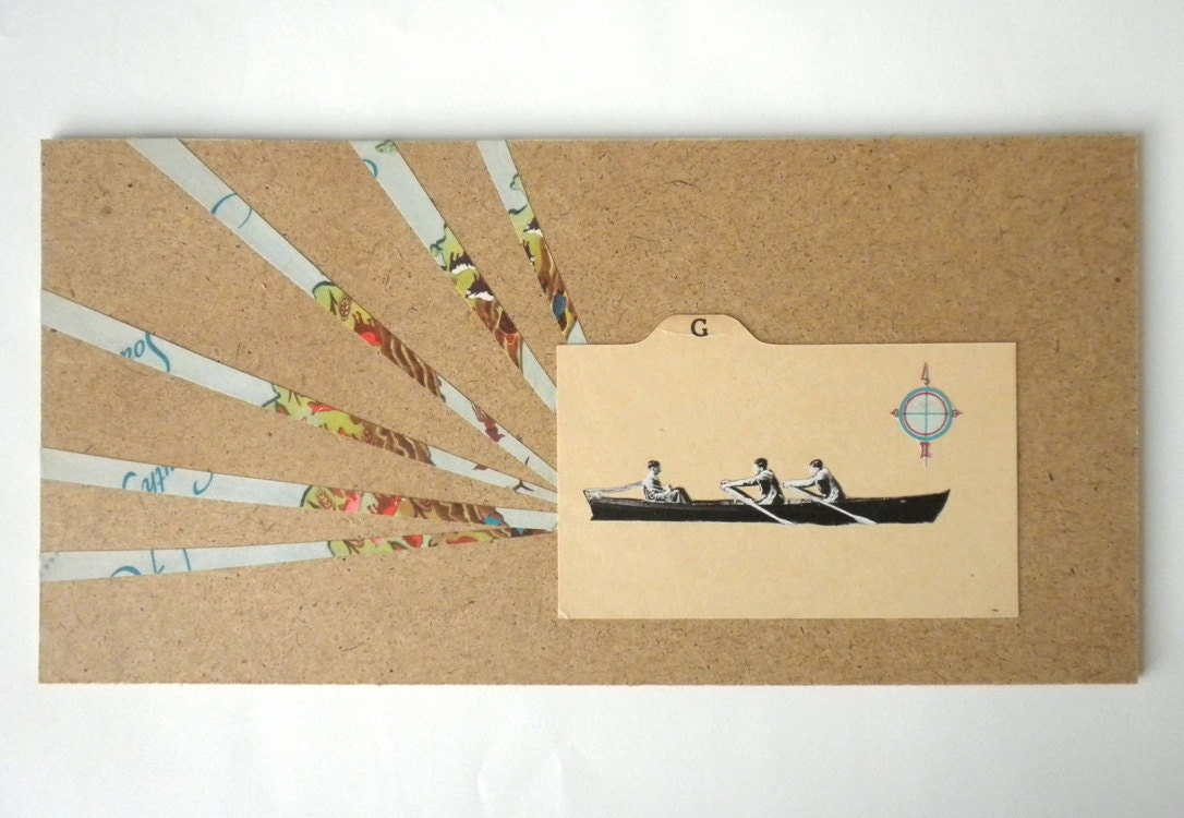 original collage - "rowing"