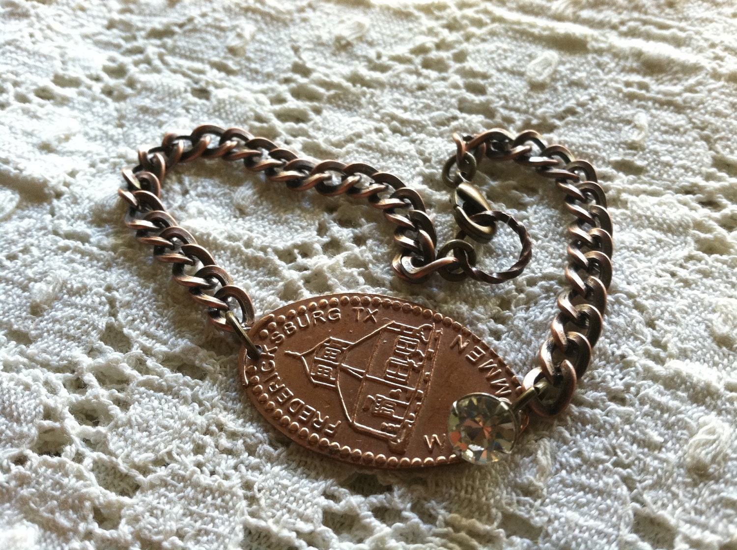 WILLKOMMEN - Pressed Penny Bracelet from Fredericksburg, Texas