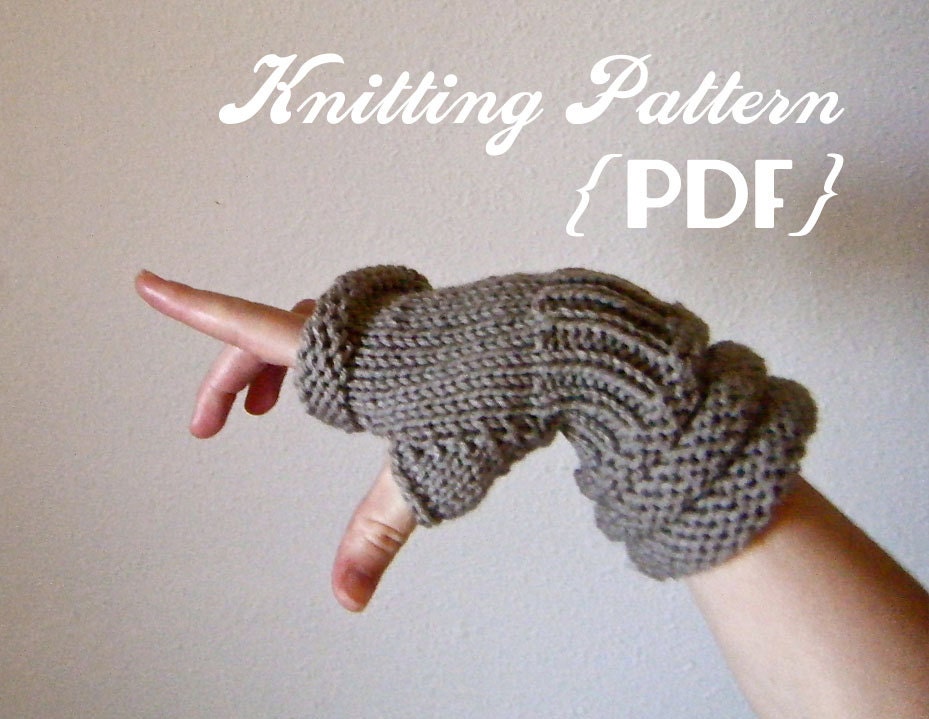 Rome Wristwarmers Knitting Pattern -- fingerless mitts PDF document / instant digital download
