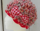 Red Cloche Beanie Hat