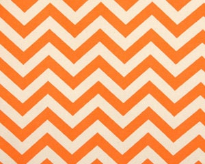 Decorative Pillows Cushions Cover - Tangerine Mandarin Orange & Natural Chevron - 12 x 16 Accent Throw Lumbar - Baby Nursery Decor
