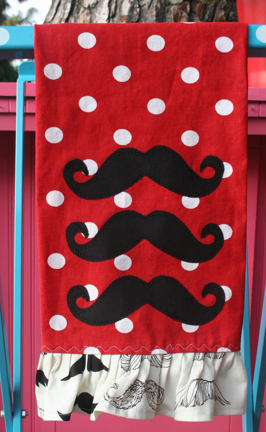 Merry MUSTACHE Kitchen TOWEL Anthropologie Inspired
