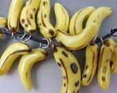 Yellow Banana Charm - Handmade Colored Porcelain