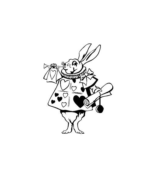 The White Rabbit Rubber Stamp Alice in Wonderland