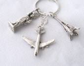 Paris to New York Plane Travel Necklace