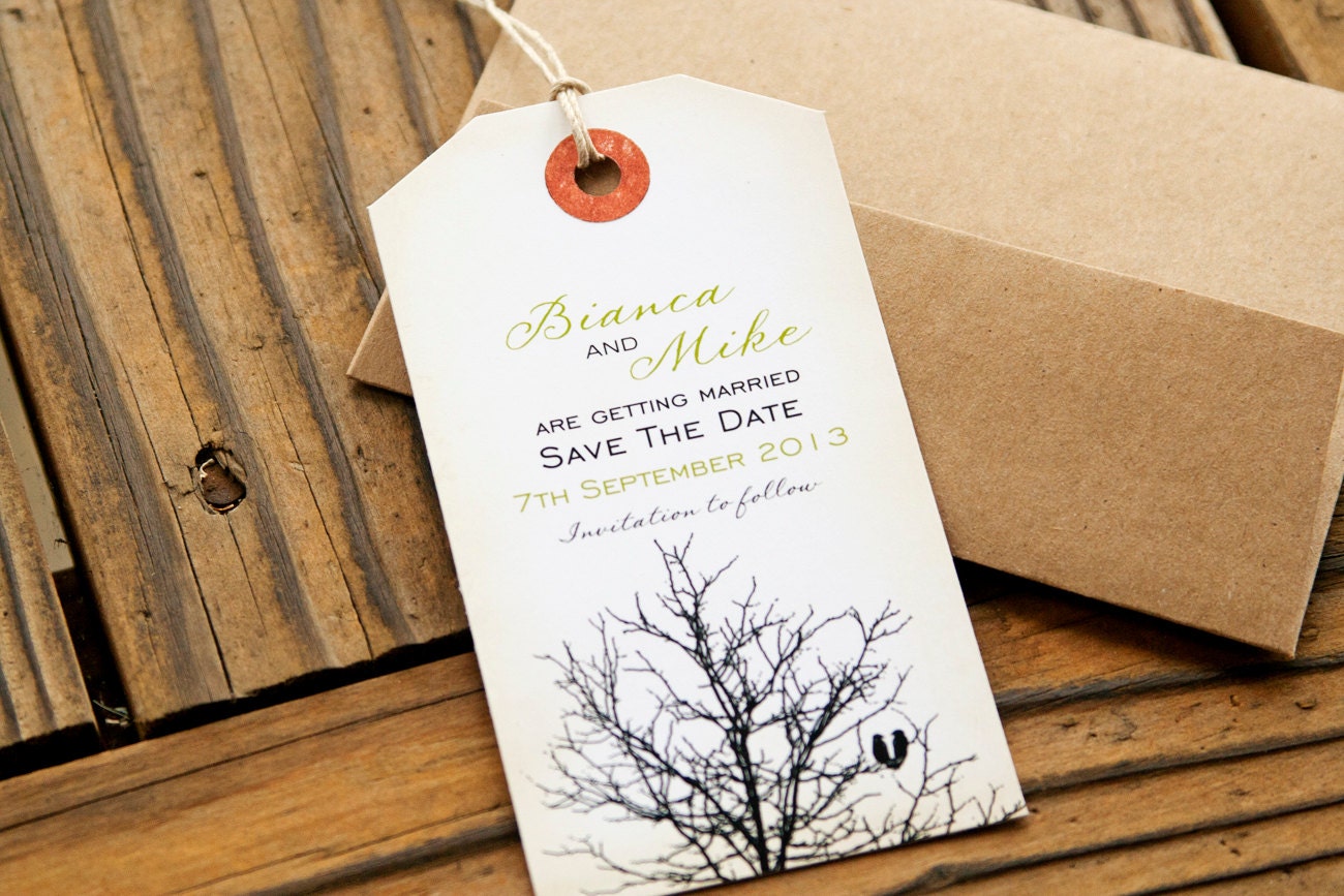 Sittin in a Tree - Save the Date Luggage Tag - Design Fee