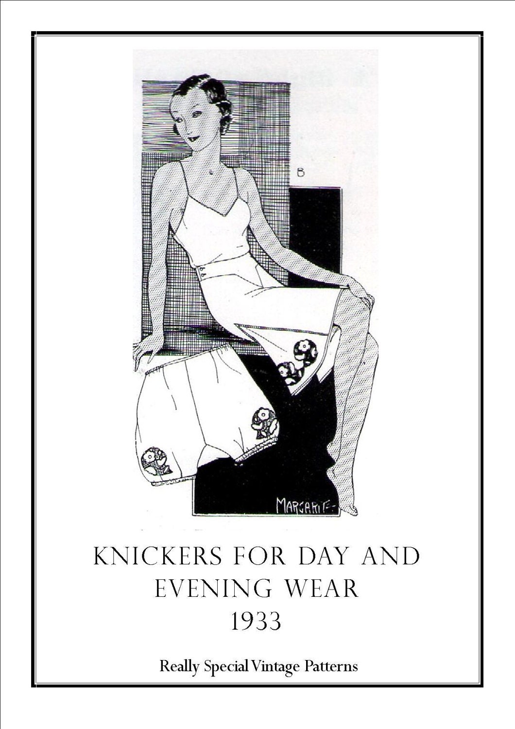 Day and Evening Knickers 1933 French Knickers to your own Measurements Sewing Pattern PDF INSTANT Download