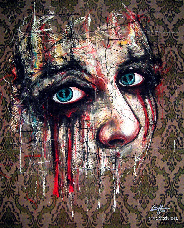 Print 8x10" - You can just see the heartbreak in her eyes - Crying Cry Sad Blood Dark Art Female Heart Love Hate Red Pop Art Lowbrow