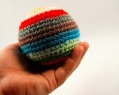 stuffed toy rattle crochet ball baby toddler toy rainbow amigurumi .. jingle ball rattle